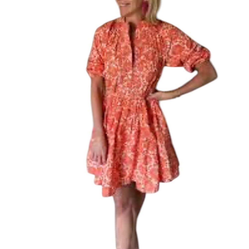 J Crew Mini Dress Med Tall Ruffle Collar Poplin Floral Preppy Closet Essential - Picture 15 of 15